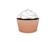 3d Rendering Cupcake mit bunten Streuseln