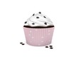 3d Rendering Cupcake rosa mit Schoko Sternchen Streusel