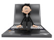 businessman cartoon on laptop