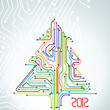 Abstract metro scheme christmas card