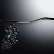Illustration: black water waves and transparent air bubbles black water waves and transparent air bubbles