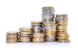 Piles de monnaie d'euros Piles de monnaie d'euros