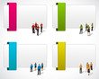 Colorful cards with business people Colorful cards with business people