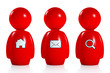 3d red humans with web symbols