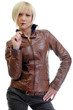 young woman in a leather jacket young woman in a leather jacket
