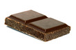 chocolate bars over white background