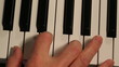 Piano player exterme closeup