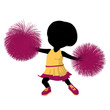 Little Cheer Girl Illustration Silhouette Little Cheer Girl Illustration Silhouette
