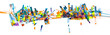 Abstract city skyline painting