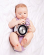 baby with clock