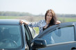 woman with her car woman with her car