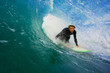 Surfer on Blue Ocean Wave