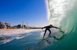 Surfer on Blue Ocean Wave