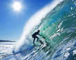 Surfer on Blue Ocean Wave