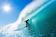 Surfer on Blue Ocean Wave