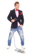 guy in jacket and microphone
