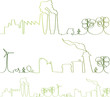 vector - green continuous line