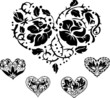 5 heart silhouettes 5 heart silhouettes