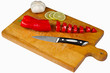 Chopping Board with pepper lime and garlic Chopping Board with pepper lime and garlic