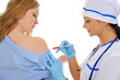 Young doctor makes the patient an injection