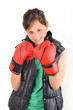 Compétition - Jeune sportive avec gants de boxe