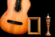 guitar, baget and candle