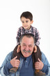 Photo: Child and grandfather playing Child and grandfather playing