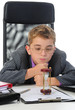 Young businessman using a laptop