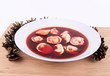 Polish red borscht with uszka (a mushroom filled dumplings) Polish red borscht with uszka (a mushroom filled dumplings)