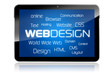 Tablet mit Webdesign