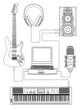 Vector illustration of home media centre