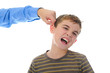 Strict father punishes his son