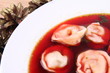Polish red borscht with uszka (a mushroom filled dumplings) Polish red borscht with uszka (a mushroom filled dumplings)