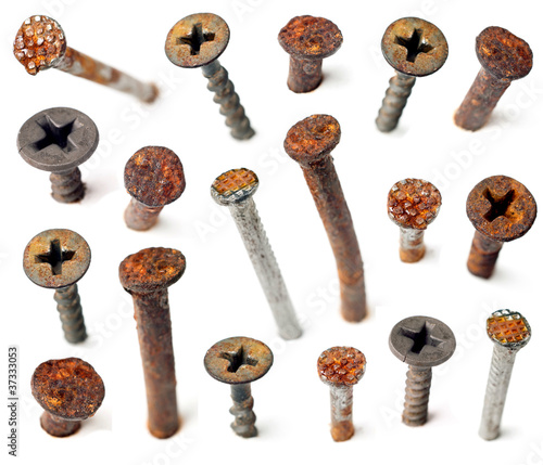 Foto: Old nails head set. Can be used graphic designers Old nails head set. Can be used graphic designers