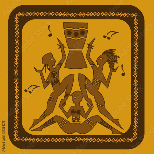 Vector: danse tribale indigène sauvage exotique danse tribale indigène sauvage exotique