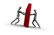 Two People Pushing Against Wall