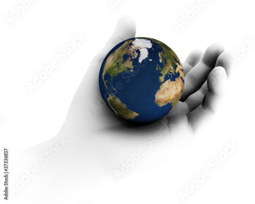 Illustration: Holding the Earth In Hand Holding the Earth In Hand