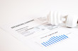 Energy efficient bulb on electric bill.