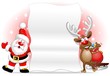 Babbo Natale e Renna Sfondo-Santa Claus and Reindeer Background