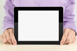 Businessman Showing Blank Tablet PC Businessman Showing Blank Tablet PC