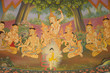 Painted on temple wall about buddha's biography