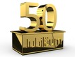 Jubiläum 50 Podest gold