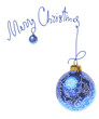 Vector postal card with blue Christmas balls Vector postal card with blue Christmas balls