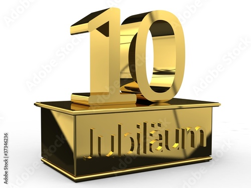 Illustration: Jubiläum 10 Podest gold Jubiläum 10 Podest gold