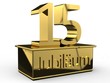 Jubiläum 15 Podest gold Jubiläum 15 Podest gold