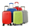 Luggage consisting of polycarbonate suitcases isolated on white