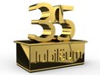 Jubiläum 35 Podest gold
