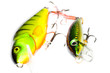 Isolated fishing baits on white background