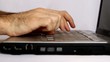 Typing on laptop keyboard