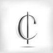 3D Cent sign
